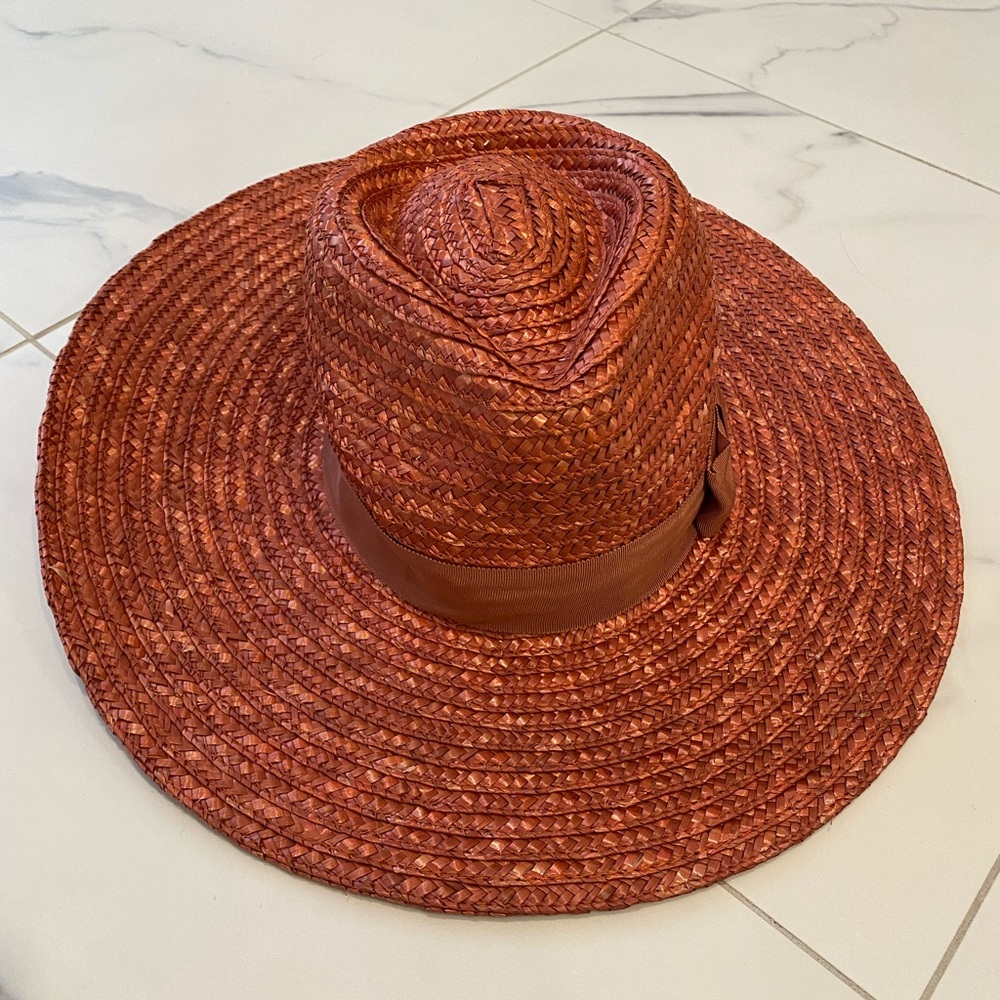 Britton Joanna Straw Hat - Burgandy - Size XSmall